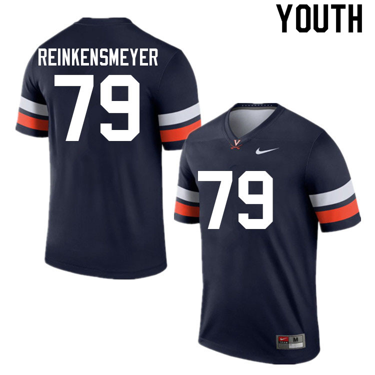 Youth #79 Dillon Reinkensmeyer Virginia Cavaliers College Football Jerseys Sale-Navy - Click Image to Close